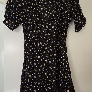 Reformation Black Floral Midi Dress